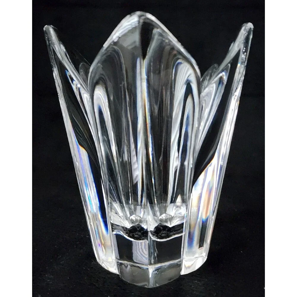 Orrefors Sweden Stunning Crystal ~ LOTUS Flower Vase ~ Signed By Orrefors